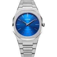 D1 Milano ULTRA THIN GEO Zilverkleurig (Ø 40 mm) Heren horloge