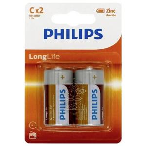 Philips Longlife R14 C batterij (baby) Alkaline 1.5 V 2 stuk(s)