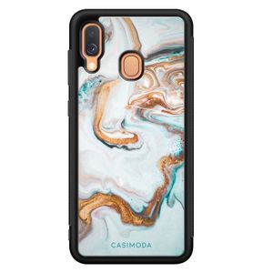 Samsung Galaxy A40 hoesje - Marmer blauw goud