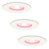 Set van 3 Bari Smart inbouwspots - IP65 waterdicht - Wifi + Bluetooth - RGBWW - GU10 - Google Home, Amazon Alexa en Siri - Wit - Badkamer, binnen en buiten