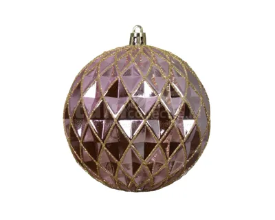 Kerstbal Plastic Ruit Ø10cm Lila