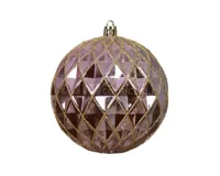 Kerstbal Plastic Ruit Ø10cm Lila