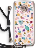 Terrazzo Memphis Pink: Motorola Moto G6 Transparant Hoesje met koord
