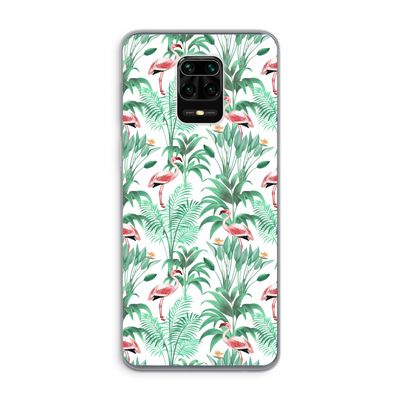 Flamingo bladeren: Xiaomi Redmi Note 9 Pro Transparant Hoesje