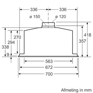 Neff D57MH56N0 afzuigkap 730 m³/uur Onderbouw Roestvrijstaal C