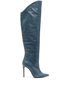 Giuliano Galiano bottes à effet peau de crocodile 110 mm - Bleu