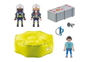 PLAYMOBIL City Action - Brandweerlieden met luchtkussens Constructiespeelgoed