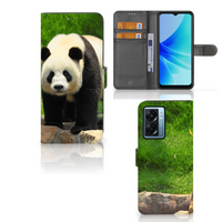 OPPO A77 5G | A57 5G Telefoonhoesje met Pasjes Panda