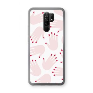 Hands pink: Xiaomi Redmi 9 Transparant Hoesje