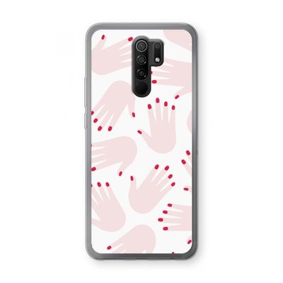Hands pink: Xiaomi Redmi 9 Transparant Hoesje