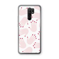 Hands pink: Xiaomi Redmi 9 Transparant Hoesje