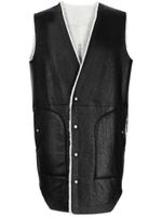 Rick Owens gilet en cuir à bords contrastants - Noir - thumbnail