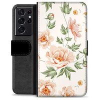 Samsung Galaxy S21 Ultra 5G Premium Portemonnee Hoesje - Bloemen