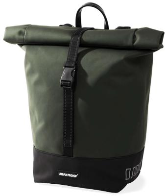 Gerecyclede enkele fietstas Urban Proof Rolltop 20 liter 30 x 15 x 42cm - groen