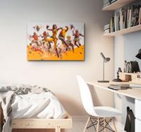 Vliegende aanval van karakters videogame canvas