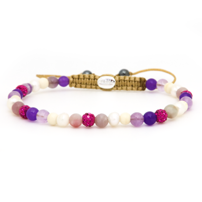 Karma Armband Spiral Julia XXS Fuchsia Crystal