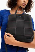 Gevlochten S-rugzak met stiksels - BLACK - U