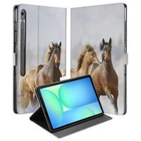 Paarden Book Case Hoesje met Standaard Samsung Galaxy Tab S10 FE Plus