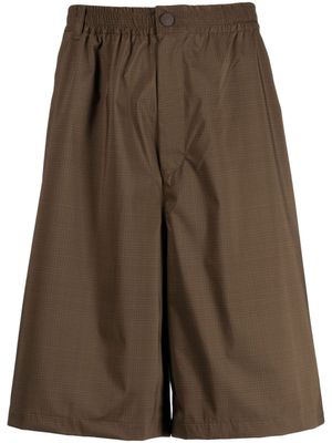 White Mountaineering short droit à taille élastiquée - Marron