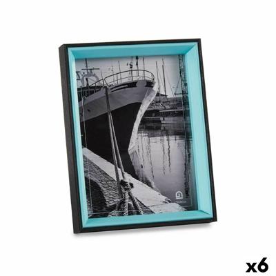 Fotolijsten Kristal Zwart Blauw Hout MDF (3 x 22 x 17 cm) (6 Stuks)