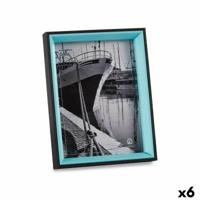 Fotolijsten Kristal Zwart Blauw Hout MDF (3 x 22 x 17 cm) (6 Stuks)