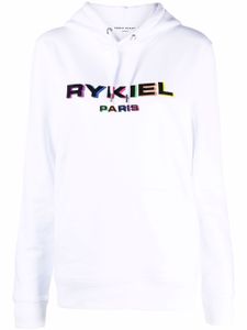 Sonia Rykiel hoodie en coton biologique à logo brodé - Blanc