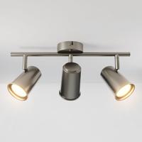 Riga - LED plafondlamp - 14 Watt 1200 Lumen - 3 spots - 2700K Warm wit - Draaibaar en dimbaar - GU10 - Kantelbaar - Plafondspot - IP20 Voor binnen - RVS