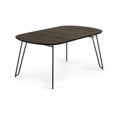 Kave Home Milian uitschuifbare eettafel 140/220x90 cm Zwart