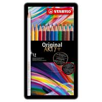 STABILO original - kleurpotlood met dunne kern - metalen set 12 st.