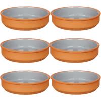 La Dehesa Tapas / Creme brulee schaaltjes - 16x stuks - terracotta/grijs - 16 x 4 cm - Hapjes