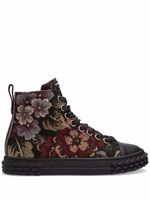 Giuseppe Zanotti baskets montantes Blabber à fleurs - Noir