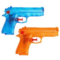 Waterpistool setje - 4x stuks - blauw en oranje - basic model - pistooltjes - 14 cm Waterpistool setje - 4x stuks - blauw en oranje - basic model - pistooltjes - 14 cm