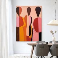 Urban Cotton Wandkleed 'Silhouettes' 110 x 145cm in Frame - black
