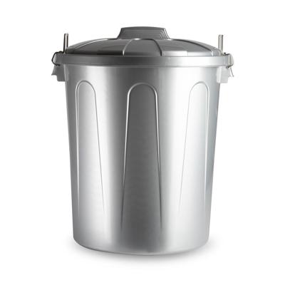 Vuilnisbak/prullenbak - 51 liter - zilver - kunststof - los deksel - Kantoor/keuken