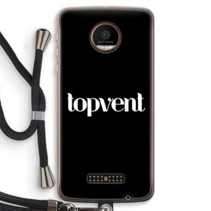 Topvent Zwart: Motorola Moto Z Force Transparant Hoesje met koord