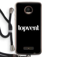 Topvent Zwart: Motorola Moto Z Force Transparant Hoesje met koord