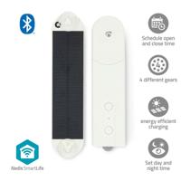 Nedis SmartLife Gordijnrobot | Kabelsysteem | Paneelgordijnen / Rolgordijnen / Vouwgordijnen | Netvoeding / Solar Powered | 2000 mAh | Bluetooth® |