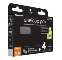 Oplaadbare batterijen PANASONIC ENELOOP PRO AA 2500 mAh 4 szt + doos (BK-3HCDE/4CP+CASE)