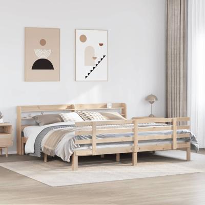 Bedframe met hoofdbord massief grenenhout 180x200 cm