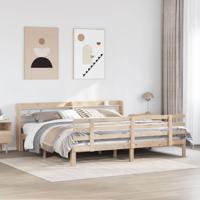 Bedframe met hoofdbord massief grenenhout 180x200 cm