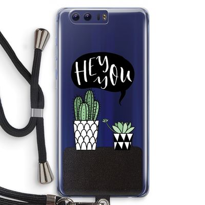 Hey you cactus: Honor 9 Transparant Hoesje met koord