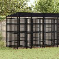 Hondenkennel met dak 11,06 m² staal