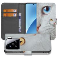 Xiaomi 15 | Telefoonhoesje | Met pasjeshouder | Witte Kat
