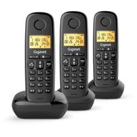 Vaste telefoon - GIGASET - Basic 100 Trio - Handsfree-modus - Scherm met achtergrondverlichting - Telefoonboek voor 50 contacten - Vergrendelfunctie - Zwart