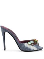 Dolce & Gabbana mules en jean à ornements en cristal - Bleu - thumbnail