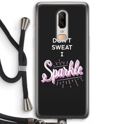 Sparkle quote: OnePlus 6 Transparant Hoesje met koord