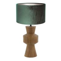 Light Living tafellamp Gregor - groen - hout - 17 cm - E27 fitting - 3596BE