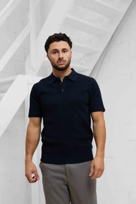 Pure Path Knit Polo Heren Donkerblauw - Maat M - Kleur: Donkerblauw | Soccerfanshop