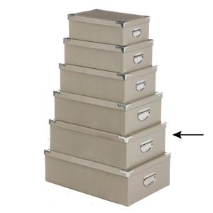 5Five Opbergdoos/box - 3x - beige - L44 x B31 x H15 cm - Stevig karton - Crocobox