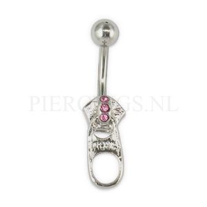 Navelpiercing rits roze